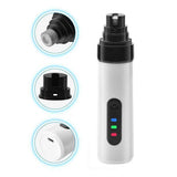 Darrahopens Pet Care > Dog Supplies > Dog Grooming Supplies 2-Mode Silent Pet Grooming Nail Grinder Rechargeable Dog Nail Trimmer