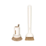 Darrahopens Pet Care > Dog Supplies > Dog Grooming Supplies 2 pack Dish Brush Set with Soap Dispensing Palm Brush Dish Scrub Brush with Soap Dispenser Palm Dish Brush Kitchen Cleaning Brush with Ergonomic Long Handle for Cleaning Sink, Pot, Pan, Cream Yellow