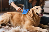Darrahopens Pet Care > Dog Supplies > Dog Grooming Supplies 2Pcs Dog Slicker Brush & Comb Set for Grooming Detangling & Hair Removal-Blue