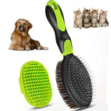 2PCS Pet Grooming Brushes Deshedding Bath Brush for Dogs Cats & Horses Green