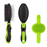 2PCS Pet Grooming Brushes Deshedding Bath Brush for Dogs Cats & Horses Green