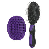 Darrahopens Pet Care > Dog Supplies > Dog Grooming Supplies 2PCS Pet Grooming Brushes Deshedding Bath Brush for Dogs Cats & Horses Purple
