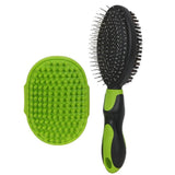 Darrahopens Pet Care > Dog Supplies > Dog Grooming Supplies 2PCS Pet Grooming Tools Double-Sided Brush for Shedding and Bathing for Short/Long Haired Dogs Cats Green