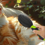 2PCS Pet Grooming Tools Double-Sided Brush for Shedding and Bathing for Short/Long Haired Dogs Cats Green