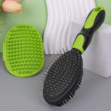 Darrahopens Pet Care > Dog Supplies > Dog Grooming Supplies 2PCS Pet Grooming Tools Double-Sided Brush for Shedding and Bathing for Short/Long Haired Dogs Cats Green