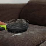 2PCS Pet Grooming Tools Double-Sided Brush for Shedding and Bathing for Short/Long Haired Dogs Cats Green