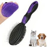 Darrahopens Pet Care > Dog Supplies > Dog Grooming Supplies 2PCS Pet Grooming Tools Double-Sided Brush for Shedding and Bathing for Short/Long Haired Dogs Cats Green