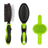 Darrahopens Pet Care > Dog Supplies > Dog Grooming Supplies 2PCS Pet Grooming Tools Double-Sided Brush for Shedding and Bathing for Short/Long Haired Dogs Cats Green