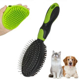 Darrahopens Pet Care > Dog Supplies > Dog Grooming Supplies 2PCS Pet Grooming Tools Double-Sided Brush for Shedding and Bathing for Short/Long Haired Dogs Cats Purple