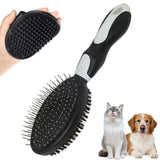 Darrahopens Pet Care > Dog Supplies > Dog Grooming Supplies 2PCS Pet Grooming Tools Double-Sided Brush for Shedding and Bathing for Short/Long Haired Dogs Cats Purple