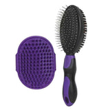 2PCS Pet Grooming Tools Double-Sided Brush for Shedding and Bathing for Short/Long Haired Dogs Cats Purple