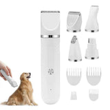 Darrahopens Pet Care > Dog Supplies > Dog Grooming Supplies 4-in-1 Dog Hair Clipper Dog Paw Trimmer Dog Grooming Kit White