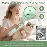 Darrahopens Pet Care > Dog Supplies > Dog Grooming Supplies 5-in-1 Wireless Pet Groomer, 10000Pa Strong Suction, Low Noise, No Flying Hair – A Must-Have for Cats, Dogs & Home Cleaning（GREEN)N) In Australia - Darrahopens