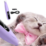 Darrahopens Pet Care > Dog Supplies > Dog Grooming Supplies Cordless Pet Paw Trimmer with LED Light Rechargeable Grooming Tool for Dog Cat Purple