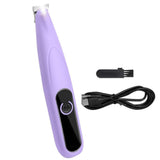 Darrahopens Pet Care > Dog Supplies > Dog Grooming Supplies Cordless Pet Paw Trimmer with LED Light Rechargeable Grooming Tool for Dog Cat Purple