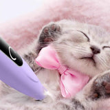 Cordless Pet Paw Trimmer with LED Light Rechargeable Grooming Tool for Dog Cat Purple