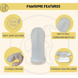 Darrahopens Pet Care > Dog Supplies > Dog Grooming Supplies Dog Toothbrush 2 Pack Toothbrush And Storage Case Non-Toxic Silicone Teeth Cleaning Breath Dental Care Plaque Off