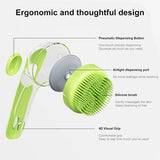 Darrahopens Pet Care > Dog Supplies > Dog Grooming Supplies Dog Wash Brush with Soap Dispenser - Long Handle & Soft Massage Head - For Efficient Coat Care