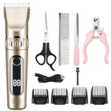 Darrahopens Pet Care > Dog Supplies > Dog Grooming Supplies Electric Dog Cat Grooming Kit Cordless Pet Hair Shaver Scissors Clippers Trimmer White