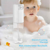 Darrahopens Pet Care > Dog Supplies > Dog Grooming Supplies Electric Foaming Shampoo Dispenser Foam Sprayer Shampoo Foamer for Woman Men Baby Kid Dog Cat -White