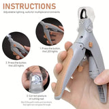 Darrahopens Pet Care > Dog Supplies > Dog Grooming Supplies Illuminated Pet Nail Clippers with LED Light & Magnifier - Safety Claw Trimmer for Dogs & Cats - Lightweight Plastic Handle with Nail Catcher - 15cm Grey/Orange