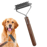 Darrahopens Pet Care > Dog Supplies > Dog Grooming Supplies Large 2-Sided Undercoat Rake for Dogs & Cats Pet Grooming Dematting Brush