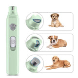 Darrahopens Pet Care > Dog Supplies > Dog Grooming Supplies Pet Dog Electric Nail Grinder Rechargeable Nail Trimmers Clipper Green