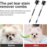 Darrahopens Pet Care > Dog Supplies > Dog Grooming Supplies Pet Grooming Comb - 2-Piece Set - Tear Stain Removal Comb for Dogs - Double-Sided Eye Brush for Dogs - Pet Cleaning and Grooming Comb - Pet Eyelash Comb