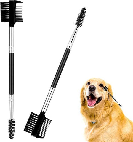 Darrahopens Pet Care > Dog Supplies > Dog Grooming Supplies Pet Grooming Comb - 2-Piece Set - Tear Stain Removal Comb for Dogs - Double-Sided Eye Brush for Dogs - Pet Cleaning and Grooming Comb - Pet Eyelash Comb