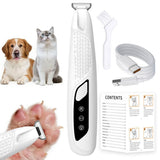 Darrahopens Pet Care > Dog Supplies > Dog Grooming Supplies Pet Hair Trimmer Electric Clipper Rechargeable with LED Light for Pets Blue