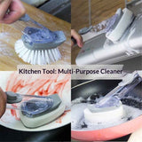 Darrahopens Pet Care > Dog Supplies > Dog Grooming Supplies Soap Dispensing Dish Brush Storage Set, Kitchen Brush for Pot Pan Sink Cleaning, Pot Washing Sponge Lazy Cleaner Household