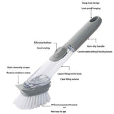 Darrahopens Pet Care > Dog Supplies > Dog Grooming Supplies Soap Dispensing Dish Brush Storage Set, Kitchen Brush for Pot Pan Sink Cleaning, Pot Washing Sponge Lazy Cleaner Household