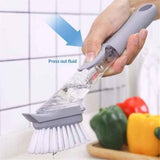 Darrahopens Pet Care > Dog Supplies > Dog Grooming Supplies Soap Dispensing Dish Brush Storage Set, Kitchen Brush for Pot Pan Sink Cleaning, Pot Washing Sponge Lazy Cleaner Household