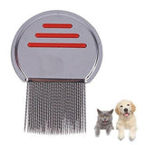 Darrahopens Pet Care > Dog Supplies > Dog Grooming Supplies Stainless Steel Pet Flea Comb Fine Tooth Grooming Tool Red