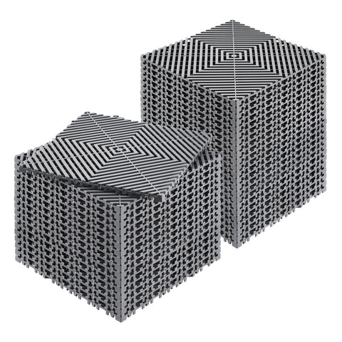 Darrahopens Pet Care > Dog Supplies > Dog Grooming Supplies VEVOR Interlocking Drainage Mat, 31 x 31 cm Modular Interlocking Cushion, 40 Pcs Splicing Drainage Mats, Non-Slip Gray PP Drainage Floor Tile and Shower Mat, for Garage, Garden, Kitchen & Outdoor