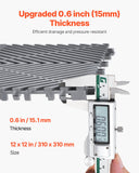 Darrahopens Pet Care > Dog Supplies > Dog Grooming Supplies VEVOR Interlocking Drainage Mat, 31 x 31 cm Modular Interlocking Cushion, 40 Pcs Splicing Drainage Mats, Non-Slip Gray PP Drainage Floor Tile and Shower Mat, for Garage, Garden, Kitchen & Outdoor