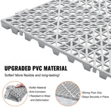 Darrahopens Pet Care > Dog Supplies > Dog Grooming Supplies VEVOR Modular Interlocking Cushion, 12 Pack 30 x 30 cm Splicing Drainage Mats, Soft PVC Interlocking Drainage Floor Tiles, Non-Slip Drainage Holes for Restroom, Bathroom, Kitchen, Pool, Wet Area, Gray