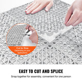 Darrahopens Pet Care > Dog Supplies > Dog Grooming Supplies VEVOR Modular Interlocking Cushion, 55 Pack 30 x 30 cm Splicing Drainage Mats, Soft PVC Interlocking Drainage Floor Tiles, Non-Slip Drainage Holes for Restroom, Bathroom, Kitchen, Pool, Wet Area, Gray