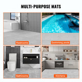 Darrahopens Pet Care > Dog Supplies > Dog Grooming Supplies VEVOR Modular Interlocking Cushion, 55 Pack 30 x 30 cm Splicing Drainage Mats, Soft PVC Interlocking Drainage Floor Tiles, Non-Slip Drainage Holes for Restroom, Bathroom, Kitchen, Pool, Wet Area, Gray
