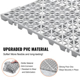 Darrahopens Pet Care > Dog Supplies > Dog Grooming Supplies VEVOR Modular Interlocking Cushion, 55 Pack 30 x 30 cm Splicing Drainage Mats, Soft PVC Interlocking Drainage Floor Tiles, Non-Slip Drainage Holes for Restroom, Bathroom, Kitchen, Pool, Wet Area, Gray