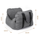 Darrahopens Pet Care > Dog Supplies > Dog Kennels 2-in-1 Pet Car Booster Seat & Travel Bed - Removable, Non-Slip, for Small Dogs & Cats(Grey)
