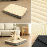 Darrahopens Pet Care > Dog Supplies > Dog Kennels 2-Piece Beige Sponge large pet bed - plush dog mat, detachable, washable, anti-slip base(50*40*8cm)