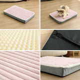 Darrahopens Pet Care > Dog Supplies > Dog Kennels 2-Piece Purple-pink Sponge large pet bed - plush dog mat, detachable, washable, anti-slip base(50*40*8cm)