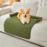Darrahopens Pet Care > Dog Supplies > Dog Kennels Cooling Pet Mat with Bolster Side Support – Scratch-Resistant, Self-Cooling, Non-Slip Base for Cats & Small to Medium Dogs, Perfect for Sofa, Floor, Car, or Outdoor Use (M, Green)