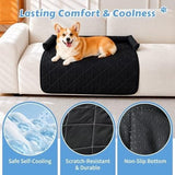 Darrahopens Pet Care > Dog Supplies > Dog Kennels Cooling Pet Mat with Bolster Side Support – Scratch-Resistant, Self-Cooling, Non-Slip Base for Cats & Small to Medium Dogs, Perfect for Sofa, Floor, Car, or Outdoor Use (M, Green)