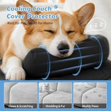 Darrahopens Pet Care > Dog Supplies > Dog Kennels Cooling Pet Mat with Bolster Side Support – Scratch-Resistant, Self-Cooling, Non-Slip Base for Cats & Small to Medium Dogs, Perfect for Sofa, Floor, Car, or Outdoor Use (M, Green)