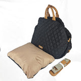 Darrahopens Pet Care > Dog Supplies > Dog Kennels Luxury Quilted 2-in-1 Pet Travel Carrier & Car Booster Seat for Small Dogs(Black)
