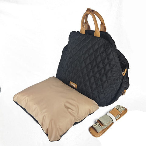 Darrahopens Pet Care > Dog Supplies > Dog Kennels Luxury Quilted 2-in-1 Pet Travel Carrier & Car Booster Seat for Small Dogs(Black)