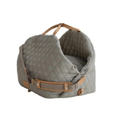 Darrahopens Pet Care > Dog Supplies > Dog Kennels Luxury Quilted 2-in-1 Pet Travel Carrier & Car Booster Seat for Small Dogs(Blue-gray)