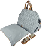 Darrahopens Pet Care > Dog Supplies > Dog Kennels Luxury Quilted 2-in-1 Pet Travel Carrier & Car Booster Seat for Small Dogs(Blue-gray)